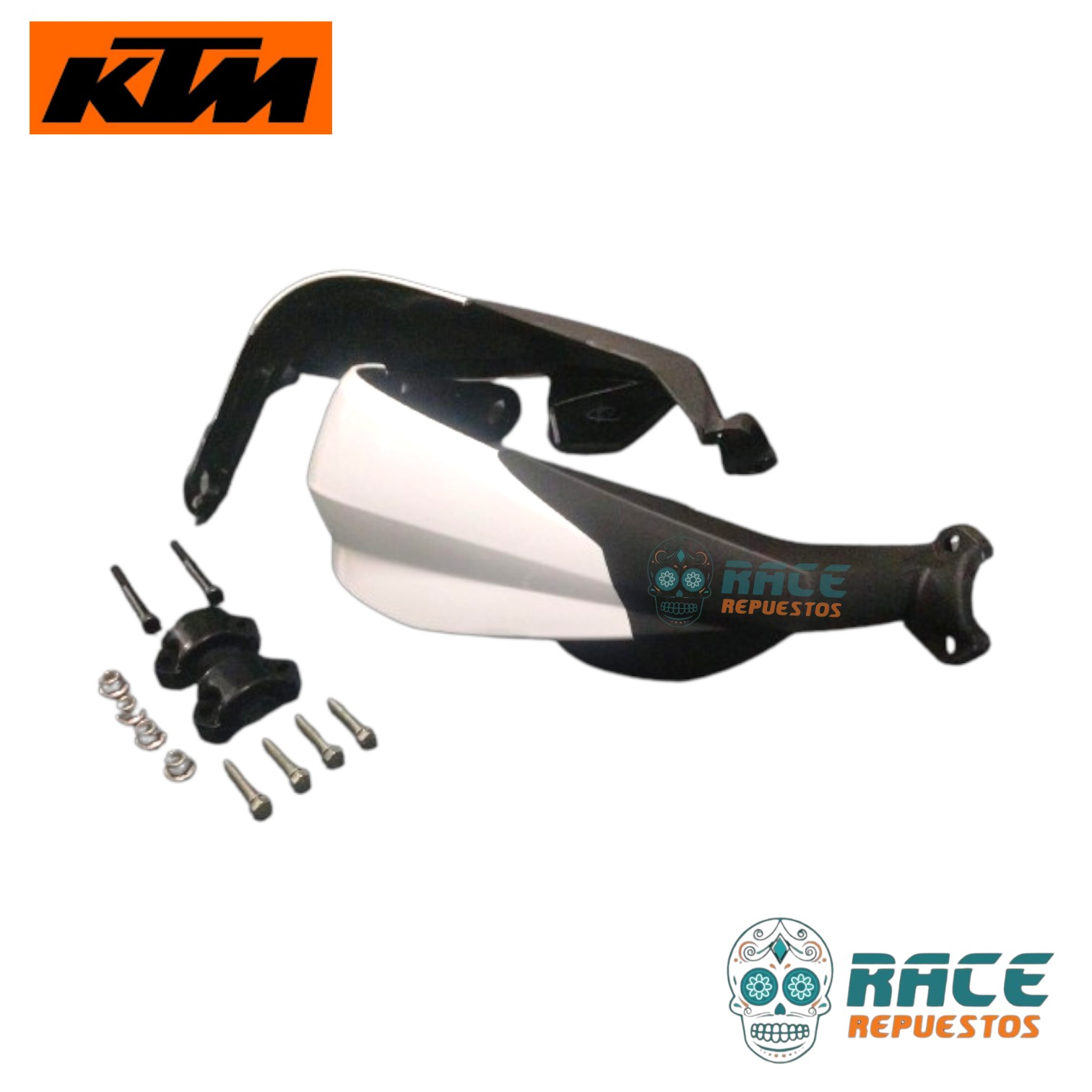 KIT CUBPREPUÑOS KTM DUKE 390 BLANCO (MOD. CLASICO) (HANDGUARD)