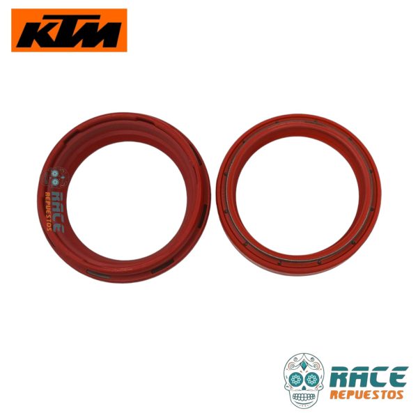 RETEN TELESCOPICAS SUSPENSION DELANTERO ROJO KTM DUKE KTM RC MOD. NUEVOS (con Polvo) - Image 2