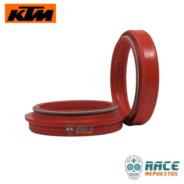 RETEN TELESCOPICAS SUSPENSION DELANTERO ROJO KTM DUKE KTM RC MOD. NUEVOS (con Polvo)