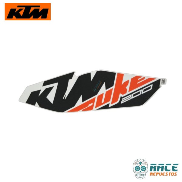 CALCOMANIA TAPA GASOLINA DERECHA NEGRA KTM DUKE 200