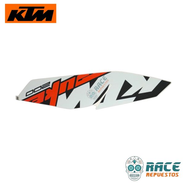 CALCOMANIA DERECHA BLANCA KTM DUKE 200 2017-2019 (ESTANQUE) - Image 2