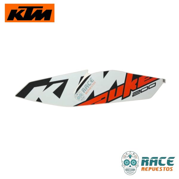 CALCOMANIA DERECHA BLANCA KTM DUKE 200 2017-2019 (ESTANQUE) - Image 3