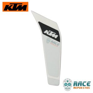 CALCOMANIA DERECHA BLANCA KTM DUKE 200 2017-2019 (ESTANQUE)
