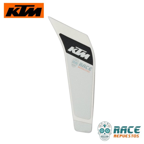 CALCOMANIA DERECHA BLANCA KTM DUKE 200 2017-2019 (ESTANQUE)